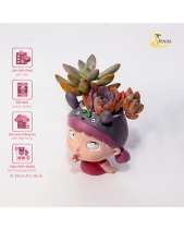Ngộ Nghĩnh_Chậu Cô Gái Phối Sen Đá - Vsenda - belovedbeyond.com
