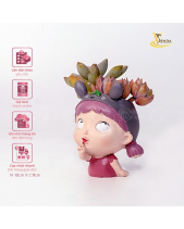 Ngộ Nghĩnh_Chậu Cô Gái Phối Sen Đá - Vsenda - belovedbeyond.com