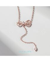 Dây Chuyền Bạc 925 Lariat Nơ Đính Đá_Vyn32 - belovedbeyond.com