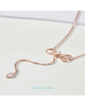 Dây Chuyền Bạc 925 Lariat Nơ Đính Đá_Vyn32 - belovedbeyond.com