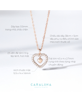 Dây Chuyền Bạc 925 Trái Tim + Đá, Charm Tim_Vyn40 - belovedbeyond.com