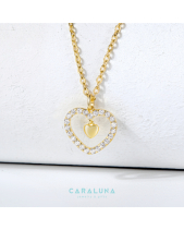 Dây Chuyền Bạc 925 Trái Tim + Đá, Charm Tim_Vyn40 - belovedbeyond.com