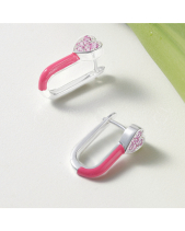 Hoa Tai Bạc 925 Dáng Hoop Mặt Trái Tim_Vse500 - belovedbeyond.com