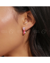 Hoa Tai Bạc 925 Dáng Hoop Mặt Trái Tim_Vse500 - belovedbeyond.com