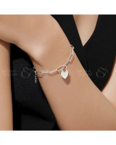 Vòng Tay Bạc 925 Mặt Trái Tim Khóa Cài_Vsb500 - belovedbeyond.com