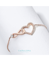 Lắc Tay Bạc 925 Trái Tim Vô Cực Đính Đá_Vyb09 - belovedbeyond.com