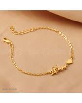 Vòng Tay Bạc Khắc Tên Với Charm Tim Đính Dây - belovedbeyond.com