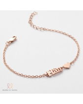 Vòng Tay Bạc Khắc Tên Với Charm Tim Đính Dây - belovedbeyond.com
