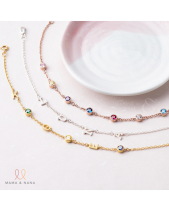 Vòng Tay Chữ Cái Đầu Tên Gia Đình Đính Đá Xi Vàng - belovedbeyond.com
