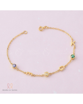 Vòng Tay Chữ Cái Đầu Tên Gia Đình Đính Đá Xi Vàng - belovedbeyond.com