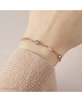 Vòng Tay Chữ Cái Đầu Tên Gia Đình Đính Đá Xi Hồng - belovedbeyond.com