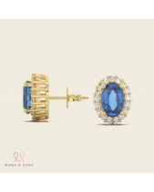 Bông Tai Đá Quý Sapphire Xanh - belovedbeyond.com