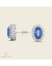 Bông Tai Đá Quý Sapphire Xanh - belovedbeyond.com