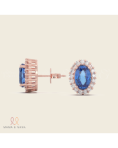 Bông Tai Đá Quý Sapphire Xanh - belovedbeyond.com