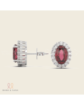 Bông Tai Đá Quý Ruby Đỏ - belovedbeyond.com
