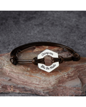 Dây Tay Da Charm Lục Giác Bạc Khắc Tên Gia Đình - belovedbeyond.com