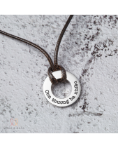 Dây Cổ Da Charm Xu Bạc Tròn Khắc Tên Cho Nam - belovedbeyond.com