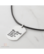 Dây Da Mặt Bạc Dog Tag Khắc Tên Gia Đình Cho Nam - belovedbeyond.com