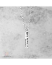 Vòng Cổ Bạc Hình Trụ Khắc Tên Gia Đình Cho Nam - belovedbeyond.com