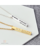Vòng Cổ Bạc Hình Trụ Khắc Tên Gia Đình Cho Nam - belovedbeyond.com