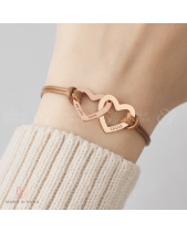 Vòng Tay Da 2 Trái Tim Lồng Nhau Ý Nghĩa Khắc Tên - belovedbeyond.com