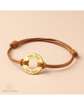 Dây Tay Da Charm Xu Bạc Tròn Khắc Tên Gia Đình - belovedbeyond.com