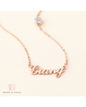 Vòng Cổ Bạc Khắc Tên Với Charm Đá Mệnh Đính Dây - belovedbeyond.com