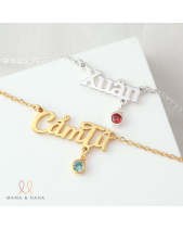 Vòng Cổ Khắc Tên & Charm Đá Quý Theo Mệnh Đính Mặt - belovedbeyond.com
