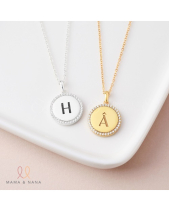 Dây Chuyền Khắc Chữ Đính Đá Moissanite Cao Cấp - belovedbeyond.com