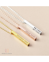 Dây Chuyền Bạc Thanh Trụ Khắc Tên Gia Đình - belovedbeyond.com