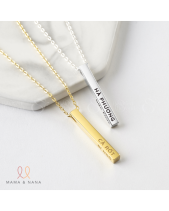 Dây Chuyền Bạc Thanh Trụ Khắc Tên Gia Đình - belovedbeyond.com