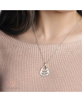 Vòng Cổ Khắc Tên Gia Đình Hình Giọt Nước Màu Bạc - belovedbeyond.com