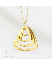 Vòng Cổ Khắc Tên Hình Trái Tim Đính Đá Màu Bạc - belovedbeyond.com