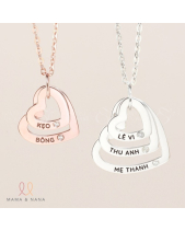 Vòng Cổ Khắc Tên Hình Trái Tim Đính Đá Xi Hồng - belovedbeyond.com