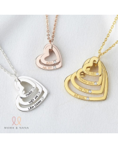 Vòng Cổ Khắc Tên Hình Trái Tim Đính Đá Xi Hồng - belovedbeyond.com