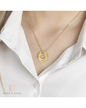 Dây Chuyền Tên Gia Đình Vòng Tròn Đính Đá Màu Bạc - belovedbeyond.com