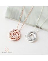 Dây Chuyền Tên Gia Đình Vòng Tròn Đính Đá Màu Bạc - belovedbeyond.com