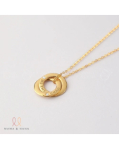 Dây Chuyền Tên Gia Đình Vòng Tròn Đính Đá Xi Vàng - belovedbeyond.com