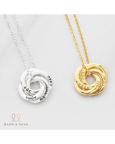 Dây Chuyền Tên Gia Đình 2-4 Vòng Tròn Lồng Xi Vàng - belovedbeyond.com