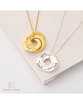 Dây Chuyền Tên Gia Đình 2-4 Vòng Tròn Lồng Xi Vàng - belovedbeyond.com