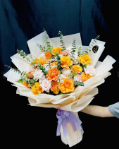 Bó Hoa Hồng Cam 008 - belovedbeyond.com