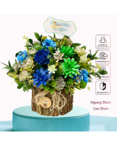 [Giữ Lại Rễ] Tình Cha_Giỏ Hoa Thân Gỗ Sen Đá Cắm - belovedbeyond.com
