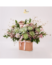 Bung Tỏa_Giỏ Hoa Sen Đá Cắm Sáng Tạo - belovedbeyond.com