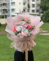 Bó Hoa Sáp Rainbow Hồng Cam - belovedbeyond.com