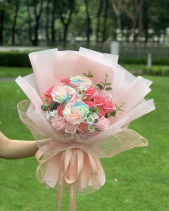 Bó Hoa Sáp Rainbow Hồng Cam - belovedbeyond.com