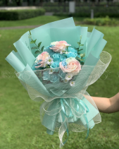 Bó Hoa Sáp Rainbow Xanh Mint - belovedbeyond.com