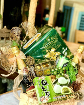 Set 10/13/15 Giỏ Quà Tết Tone Xanh Lá - belovedbeyond.com