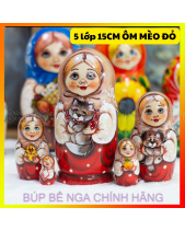 Bộ Búp Bê Nga 5 Lớp 15Cm Misa Ôm Mèo Đỏ Siêu Cute! - belovedbeyond.com