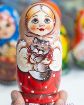 Bộ Búp Bê Nga 5 Lớp 15Cm Misa Ôm Mèo Đỏ Siêu Cute! - belovedbeyond.com