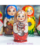 Bộ Búp Bê Nga 5 Lớp 15Cm Misa Ôm Mèo Đỏ Siêu Cute! - belovedbeyond.com